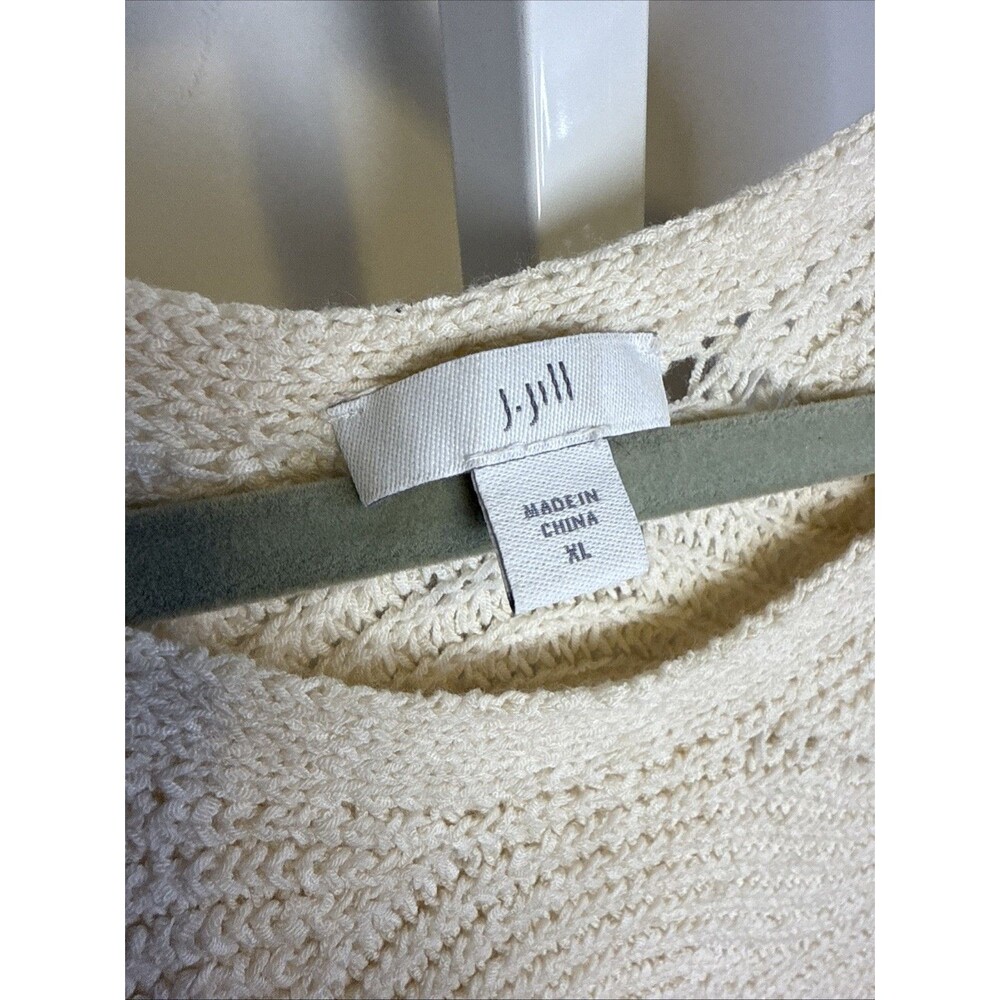 J Jill Size XL Pullover LAGENLOOK Cream Cotton Blend Sweater Oversized - Picture 4 of 7